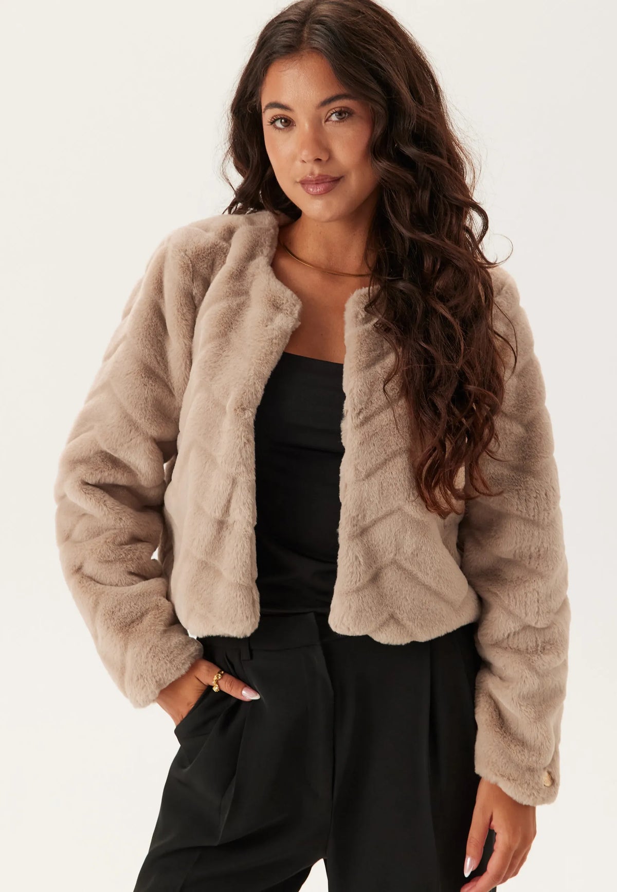 Short Party Faux Fur Jacket