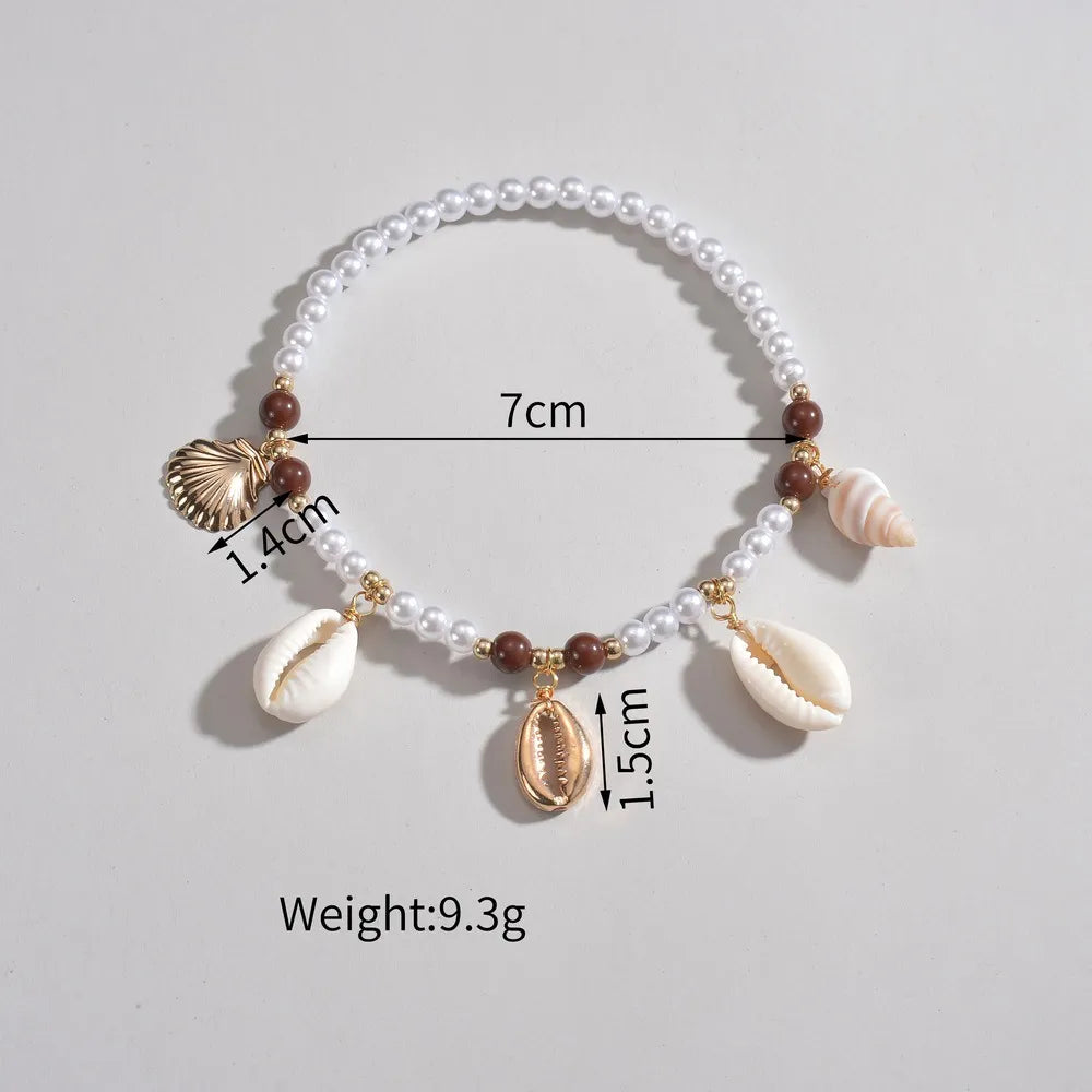 Bohemian Shell And Pearl Anklet