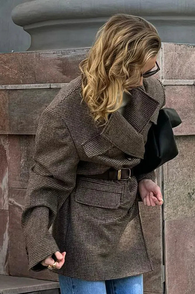 Double Breasted Wool Blazer Coat