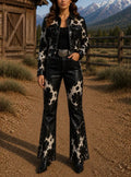 Women's Western-style Two-piece Set (top And Trousers)