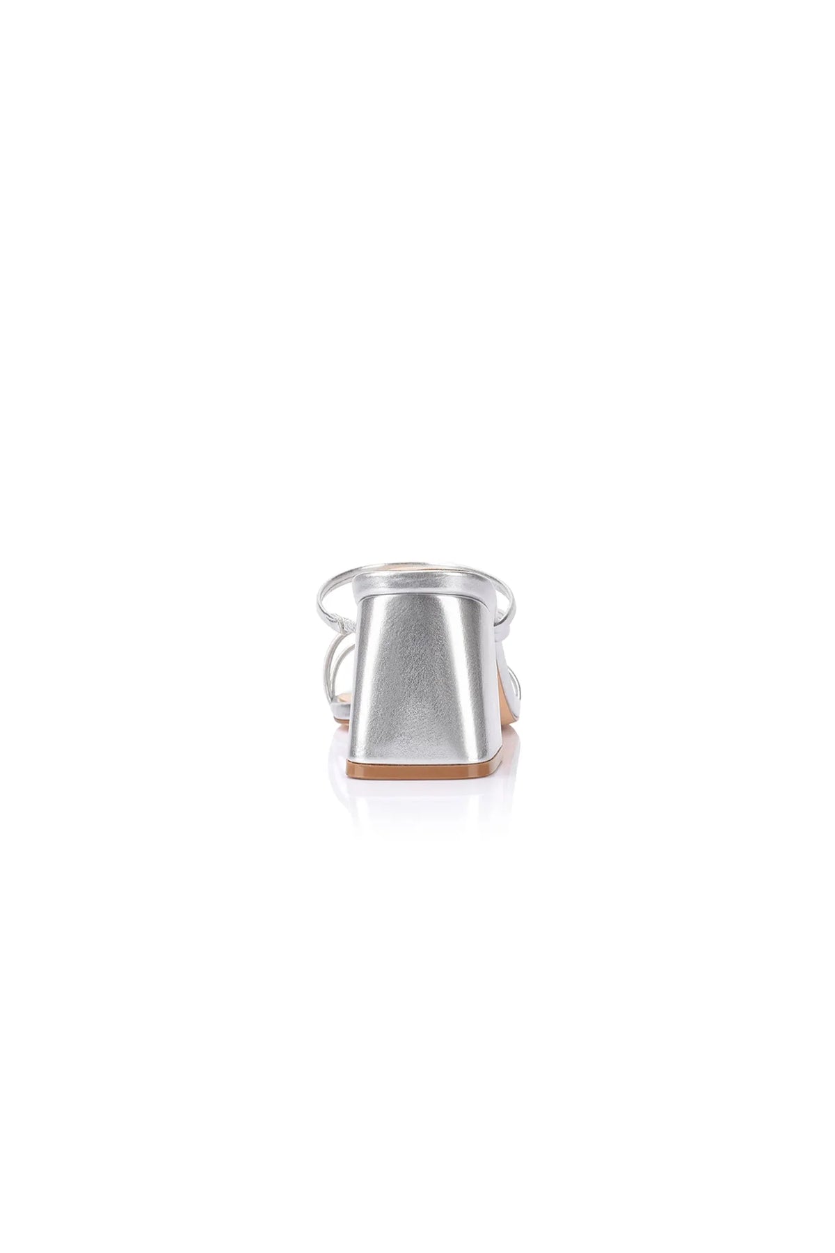 Stanford Block Heel Mules Silver