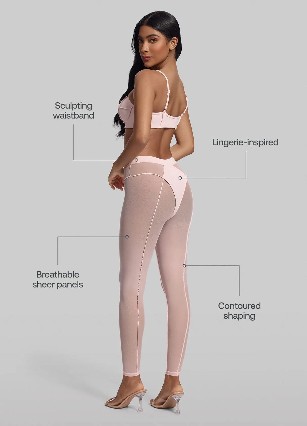 Chic Sheer-Detail High-Waisted Leggings