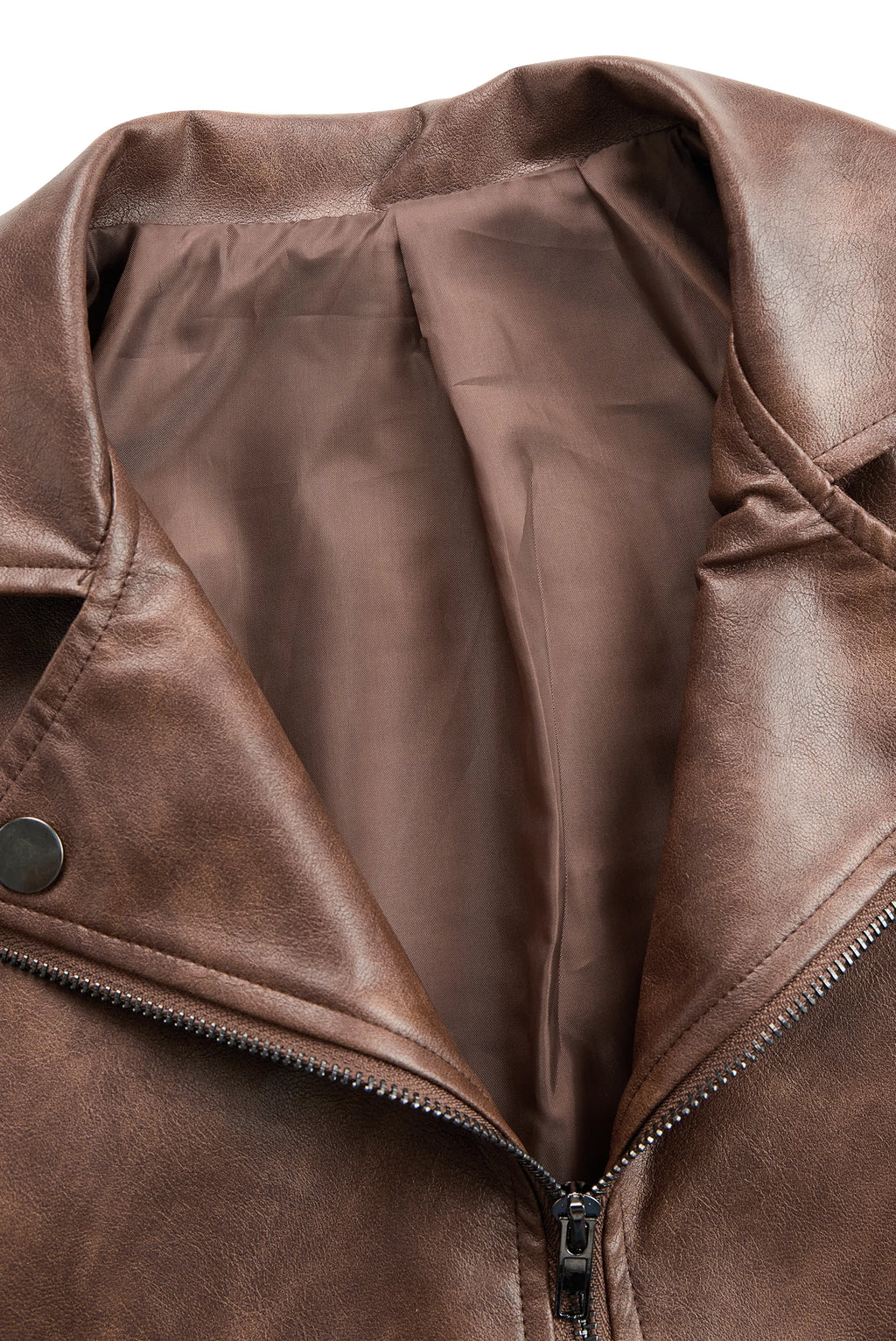 Women's Lapel Vintage Faux Leather Jacket