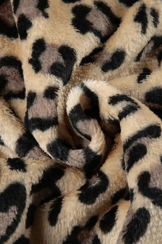 Sexy Leopard Plush Crop Coat