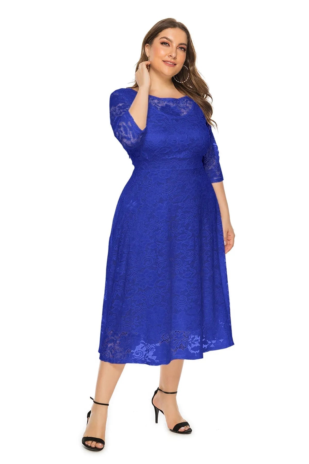 KittenAlarm - Plus Lace Overlay Party Dress