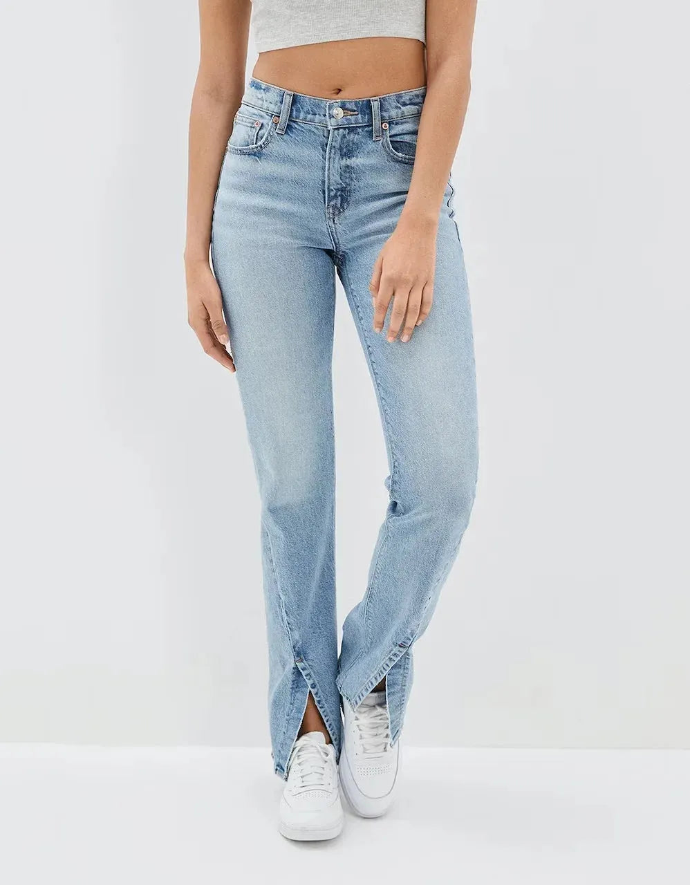 New Slit Slim Flare Women's High Waist Fashion Flared Pants Streetwear Jean