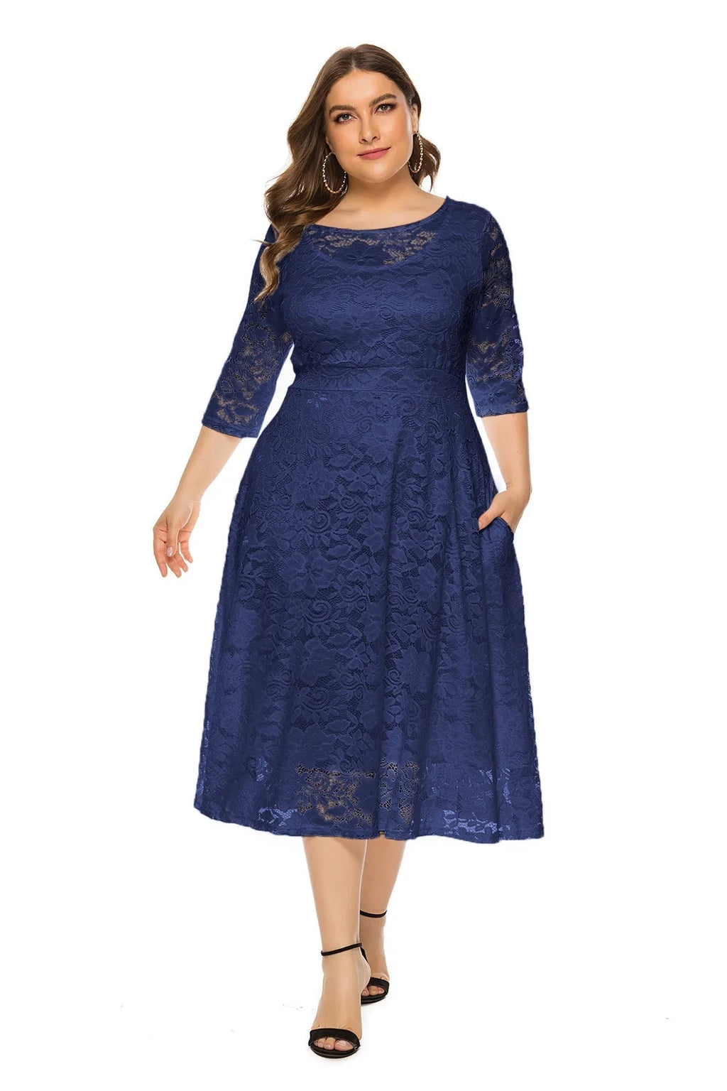 KittenAlarm - Plus Lace Overlay Party Dress
