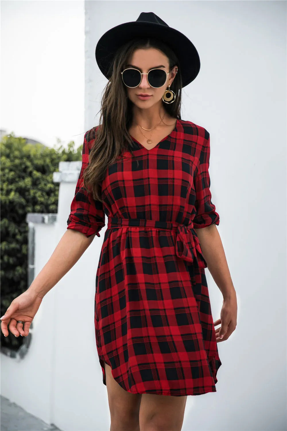 Rochester Gingham Sweater Dress