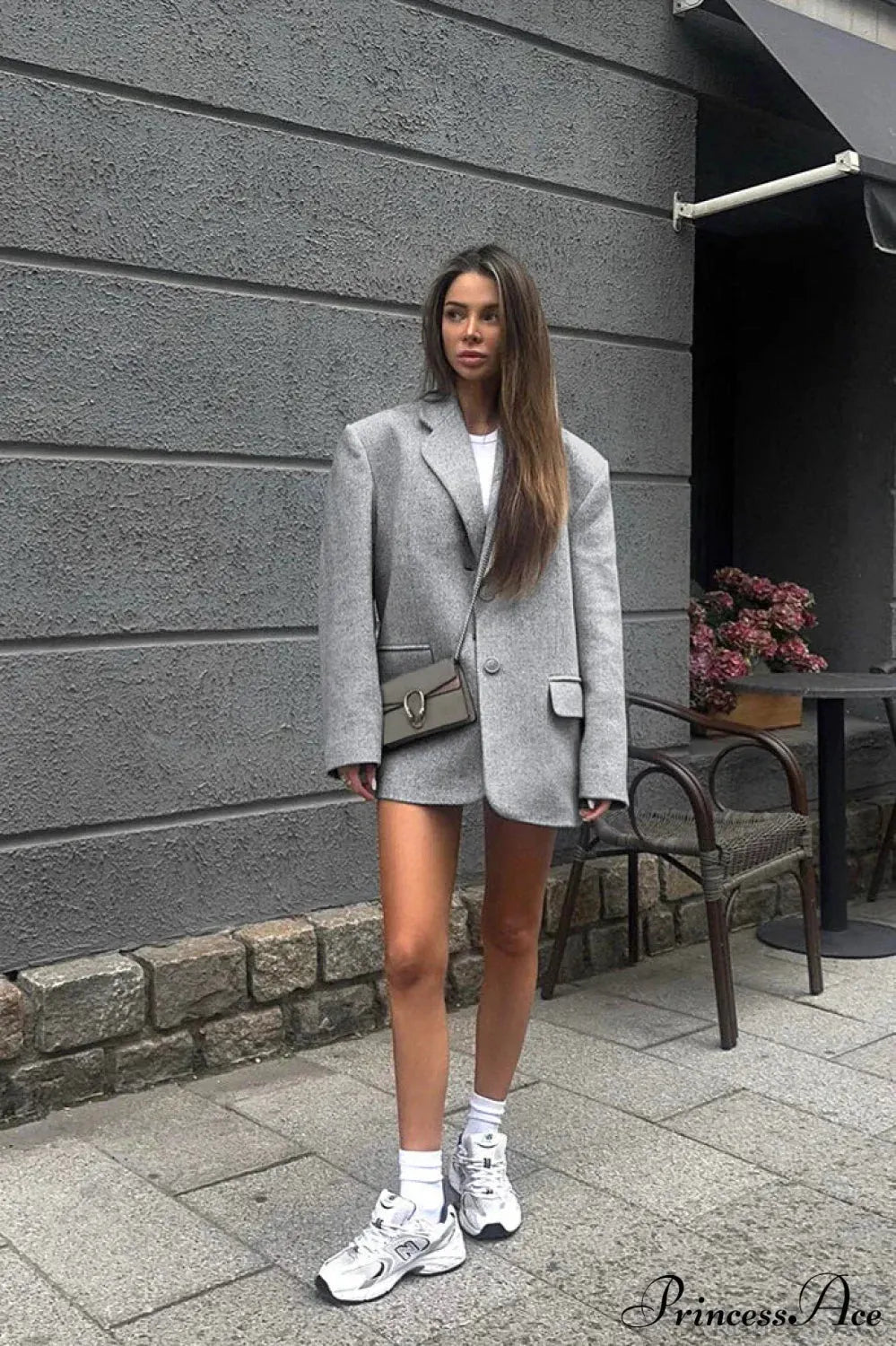 Wool Blazer Loose Elegant Commute Coat