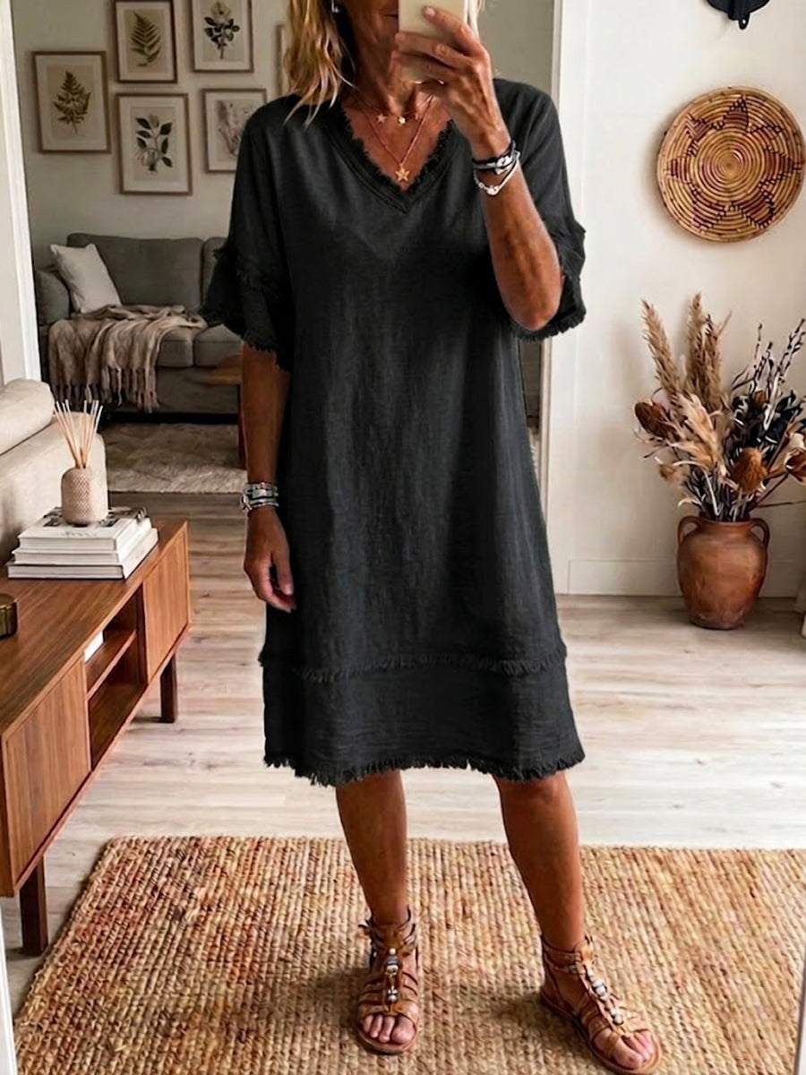 Chic Dress in linen, Affordable Luxury