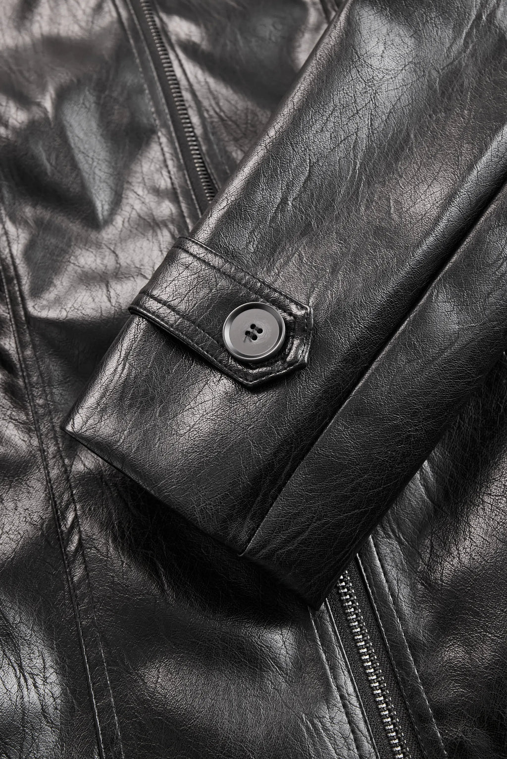 Women's Vintage Stand Collar Faux Leather Jacket