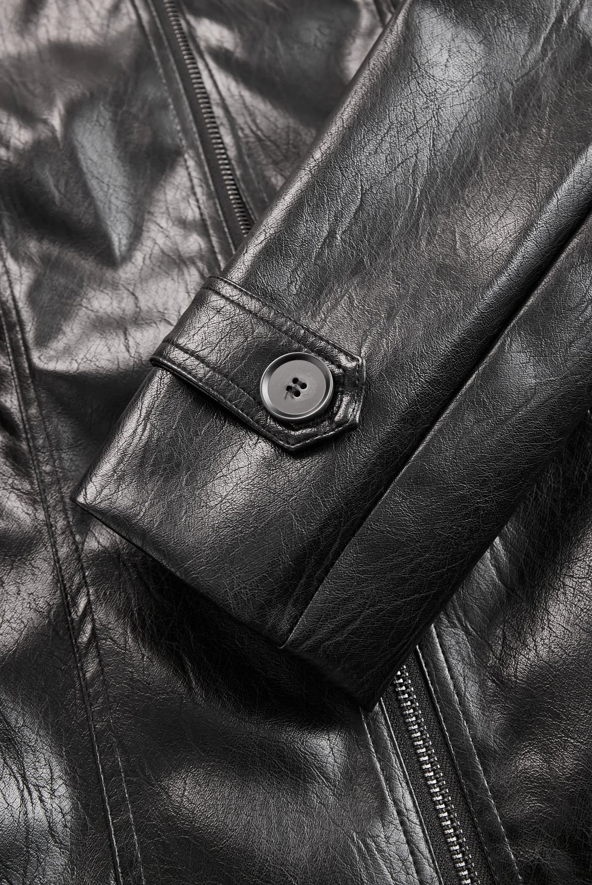 Women's Vintage Stand Collar Faux Leather Jacket