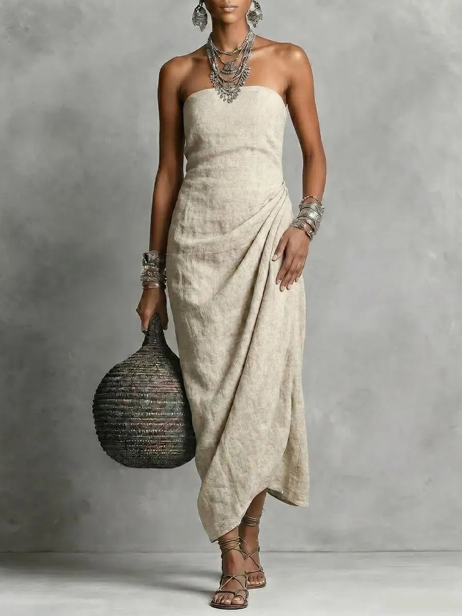 Elegant Dress in linen, Premium Look