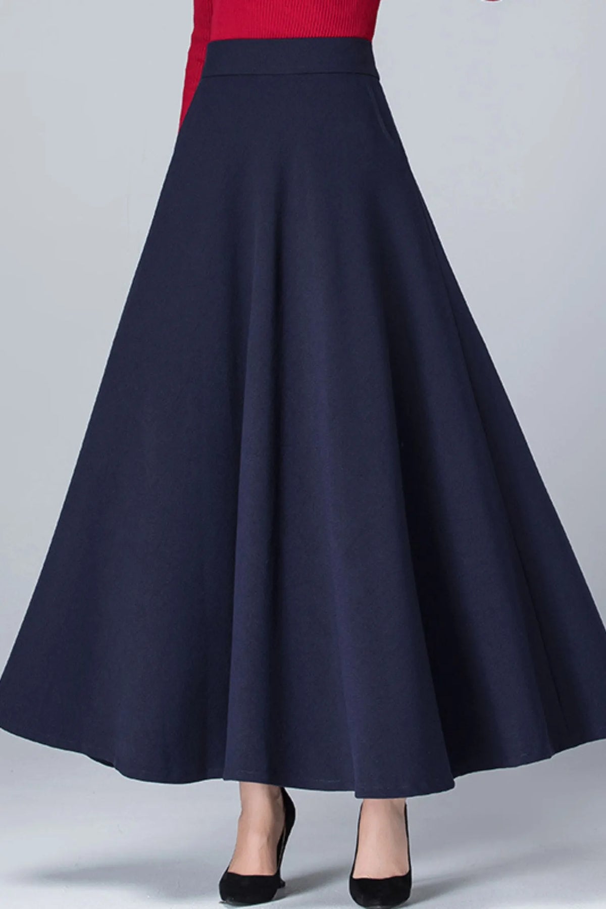 A line maxi polyester skirt women 6217
