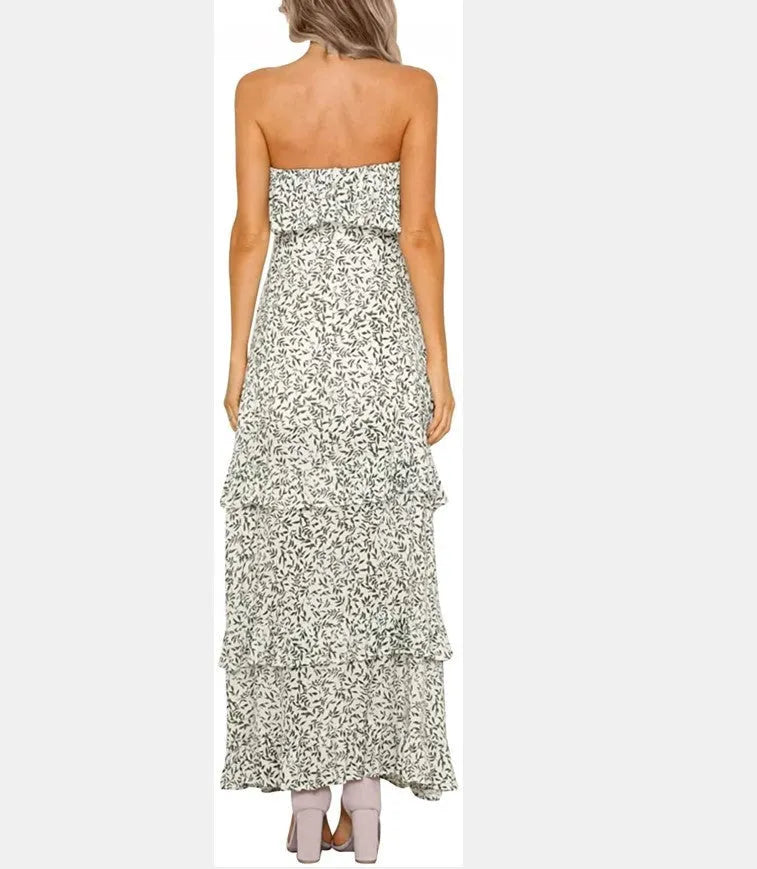 Naiza Strapless Floral Maxi Dress - Sand