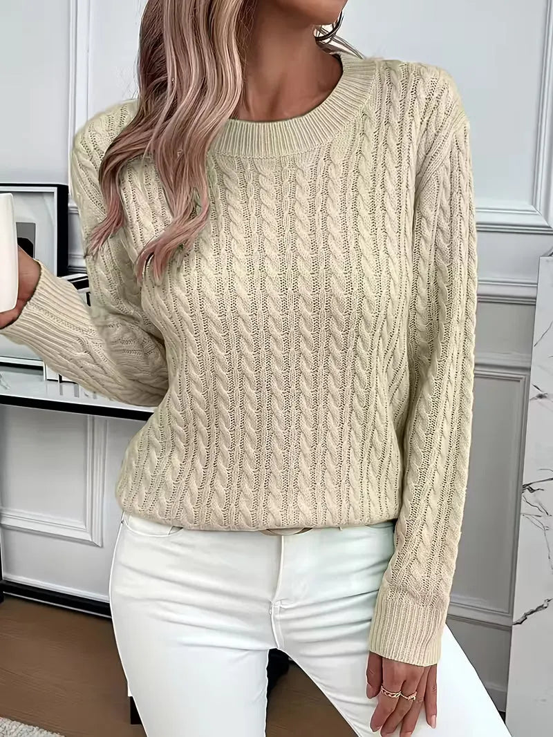 ADRIANA – CABLE-KNIT COZY LONG-SLEEVE SWEATER