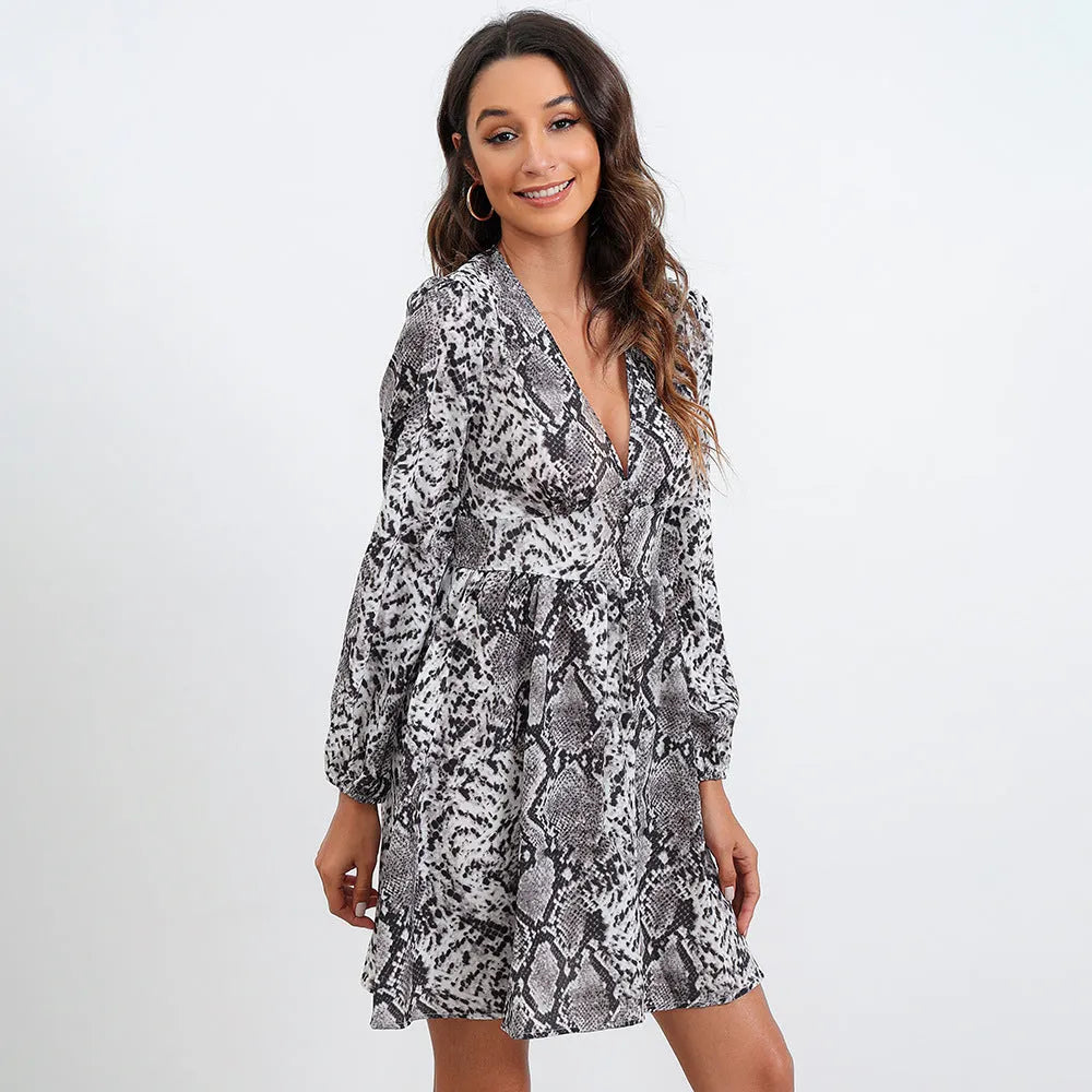 Laurent Python Print Twist Kimono Dress