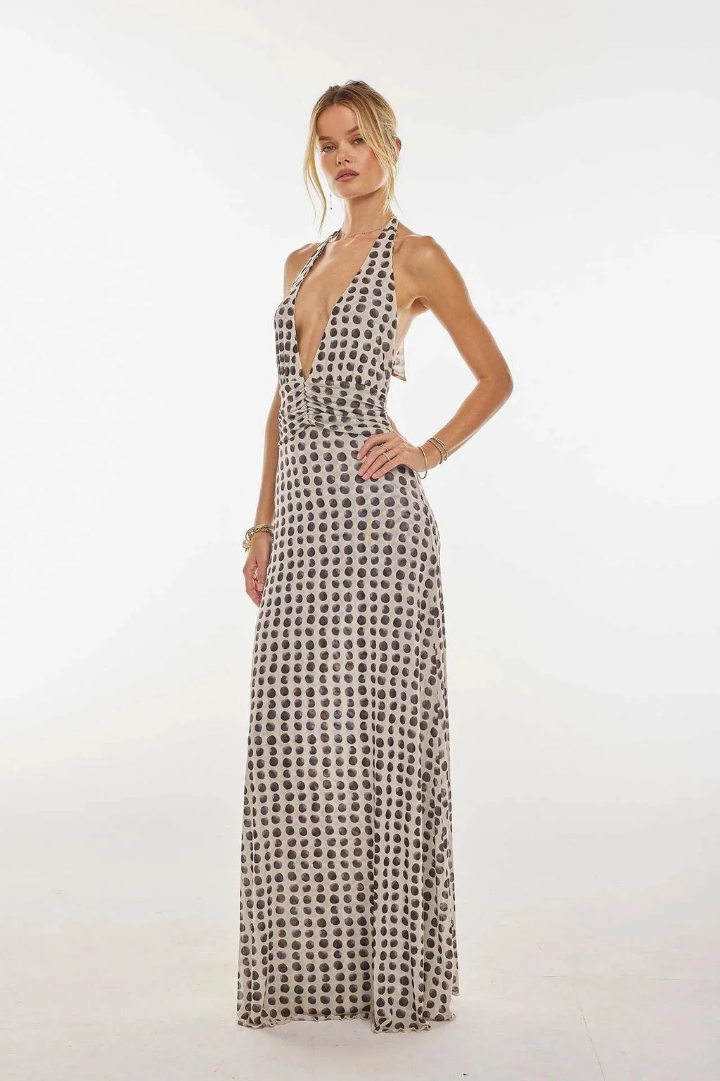 Camoni Polka Dot Diary Maxi Dress