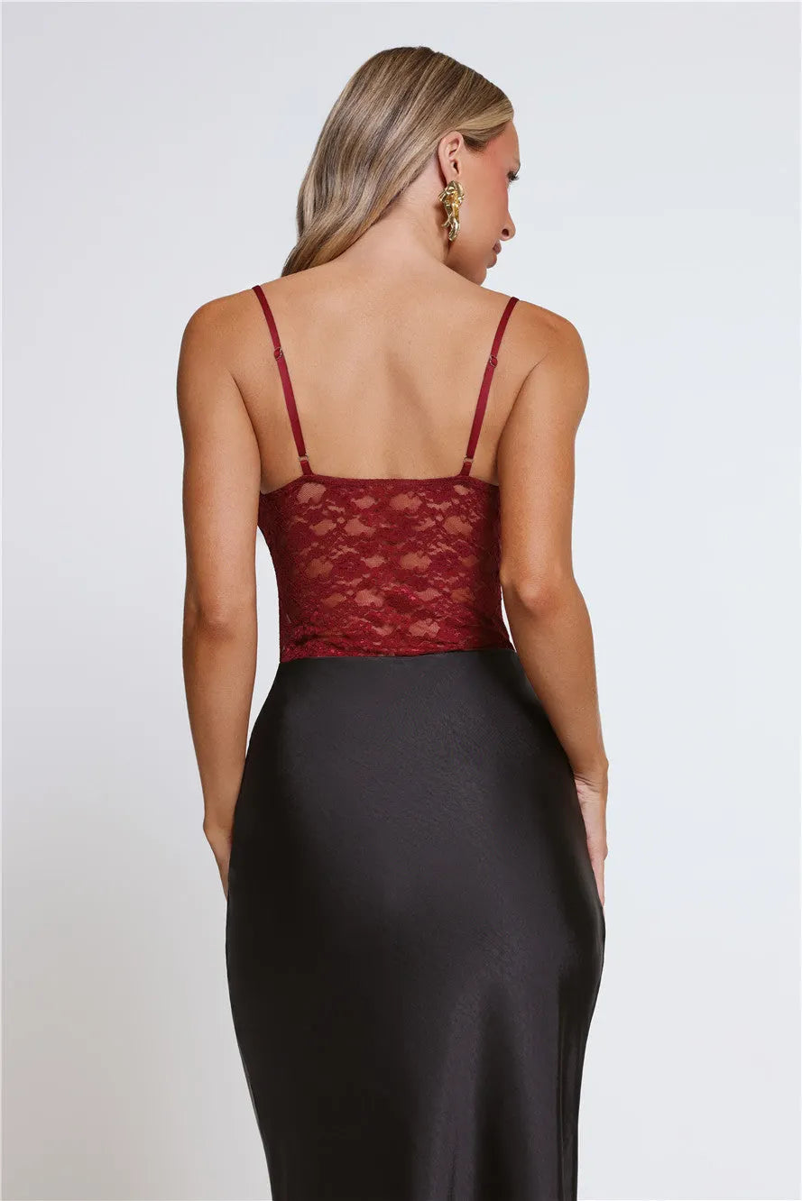 Rouge Lace Bodysuit Burgundy