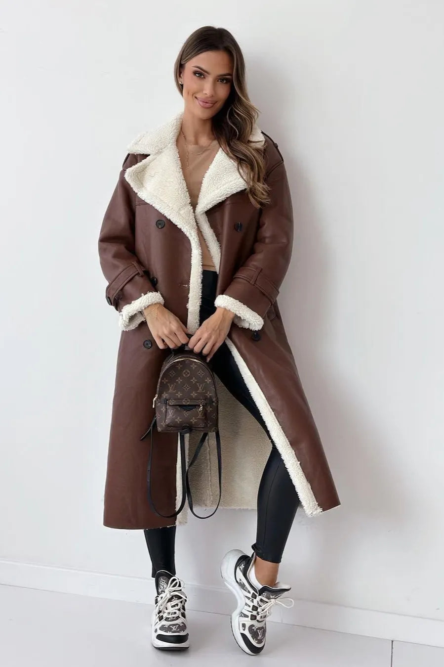 Reversible Fleece Stand Collar Coat