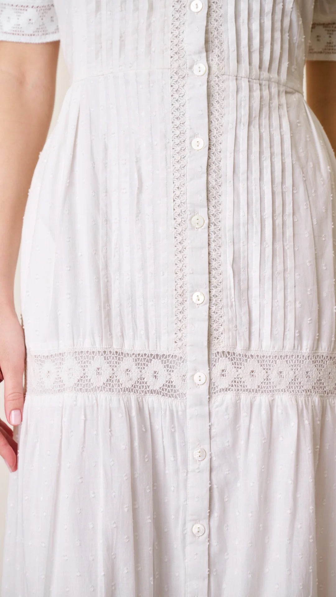 Eve Dress - White Dobby