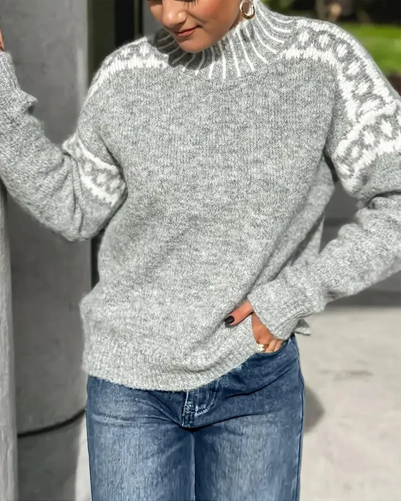 CELESTE – COZY KNIT HIGH-NECK SWEATER