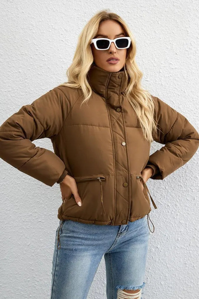 Short Stand Collar Puffer Coat