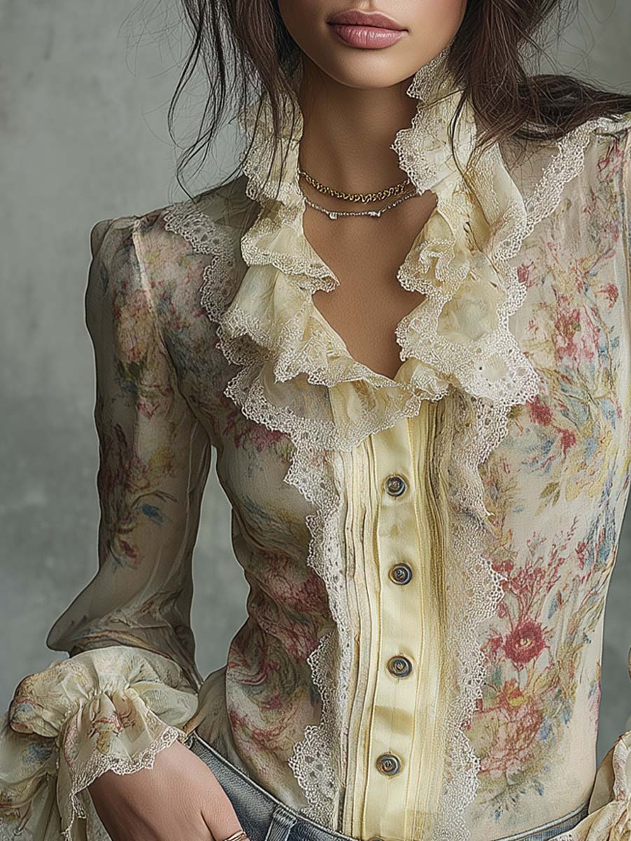 Vintage Blouse in chiffon, Unbeatable Price