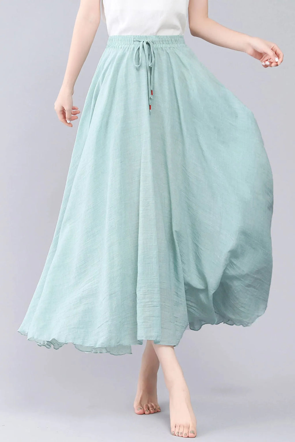 Swing Linen Maxi Causal Linen Summer A Line Skirt 3566