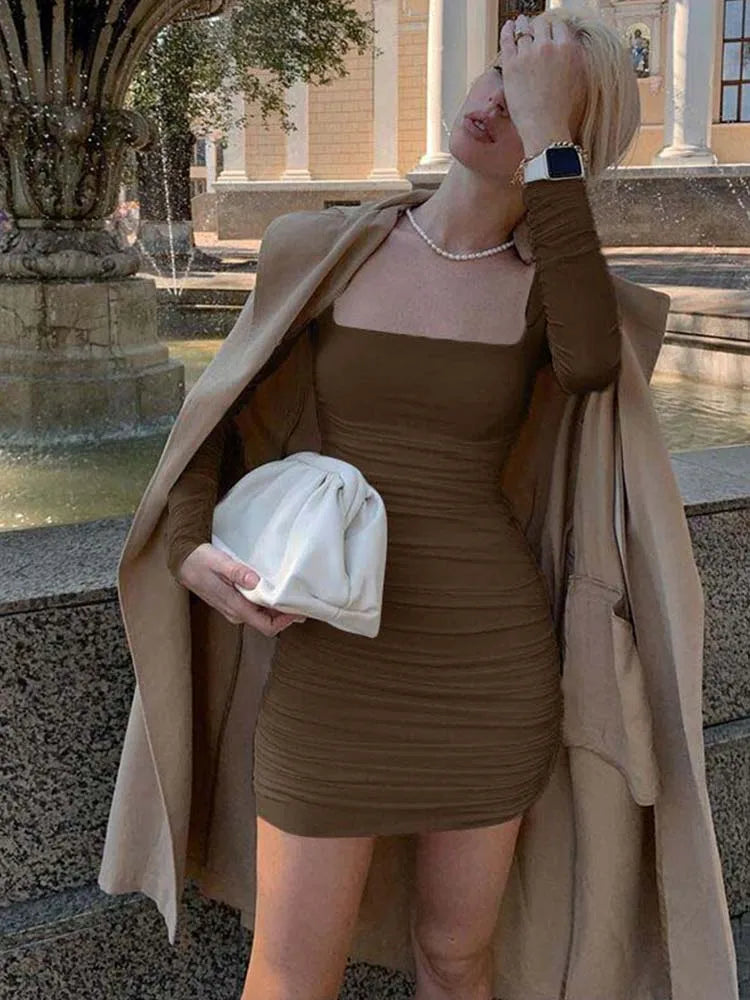 Party Elegant Streetwear Club White Mini Dress