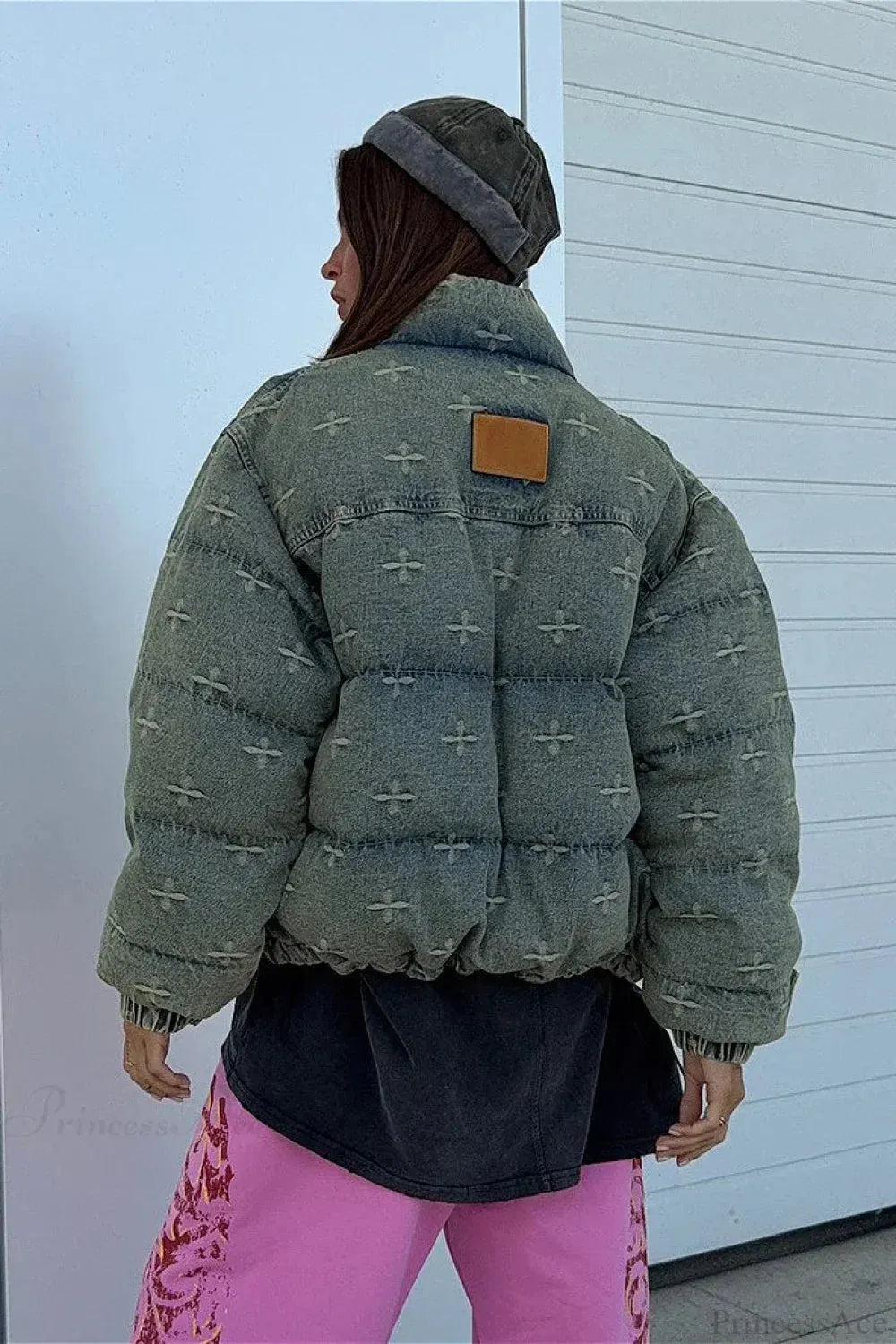 Trendy Distressed Cross Embroidered Coat