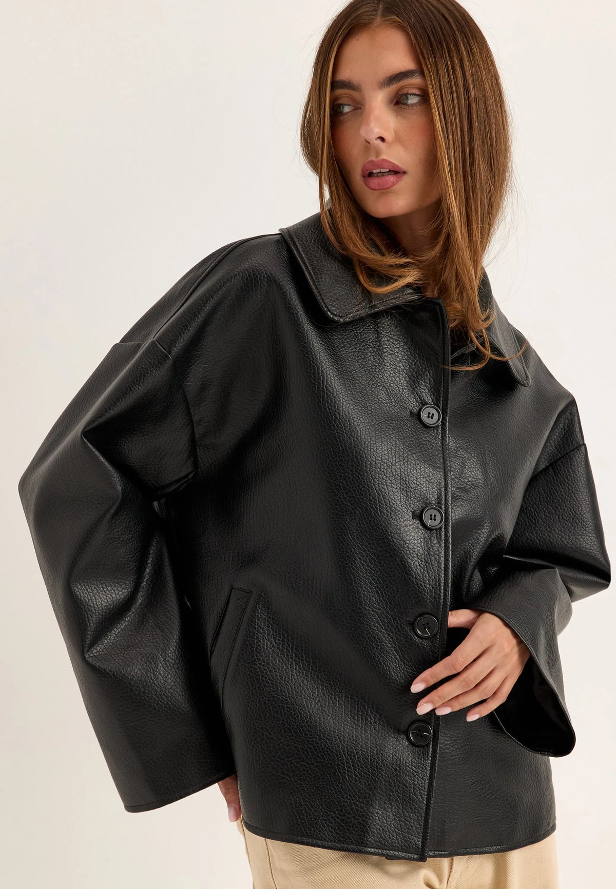 Fur Collar PU Jacket
