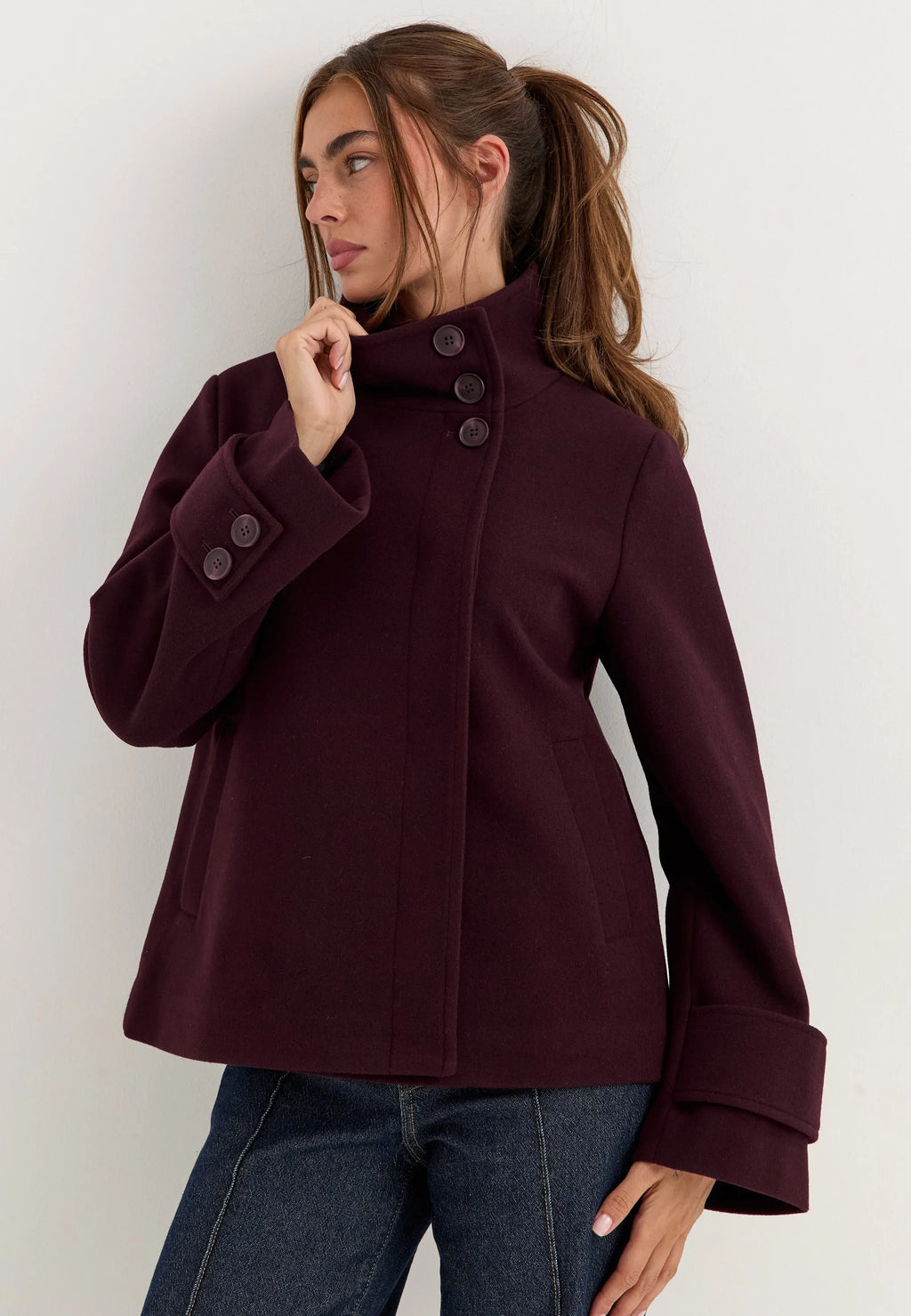 High Neck Short Coat