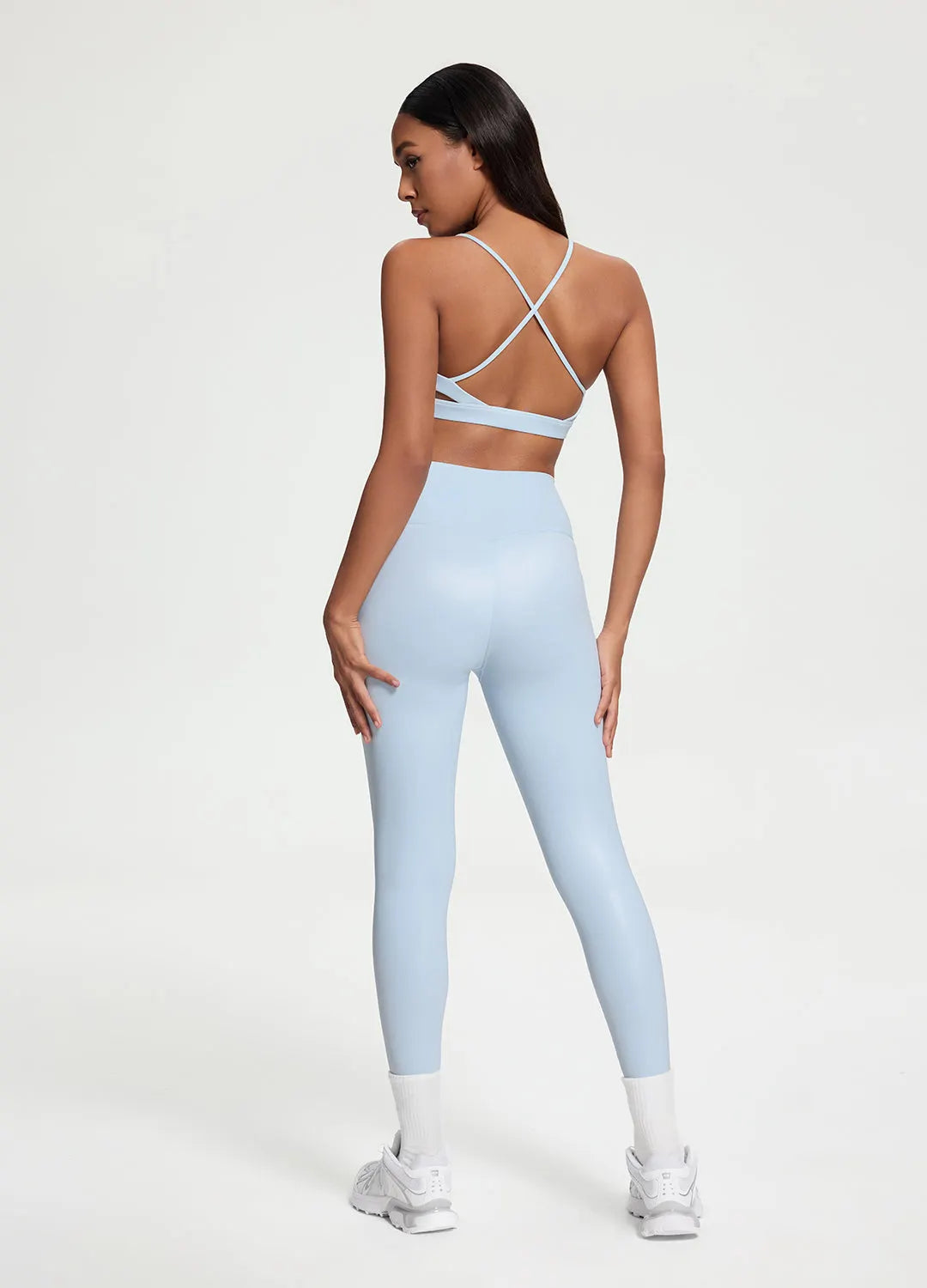 Sleek Faux Leather 7/8-Length Leggings