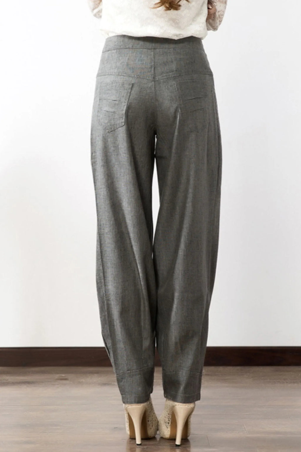 Loose fitting lantern linen pants 6231