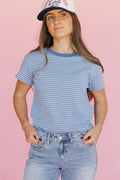 Gabi Tee-Blue Stripe