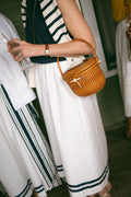 Charlotte Skirt - White with Navy Trim