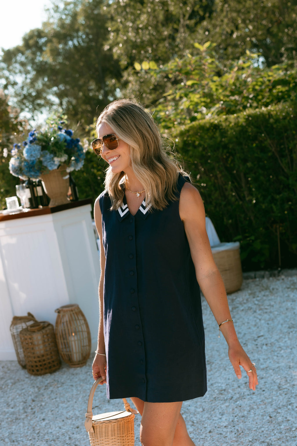 Waterfront Shift Dress - Navy
