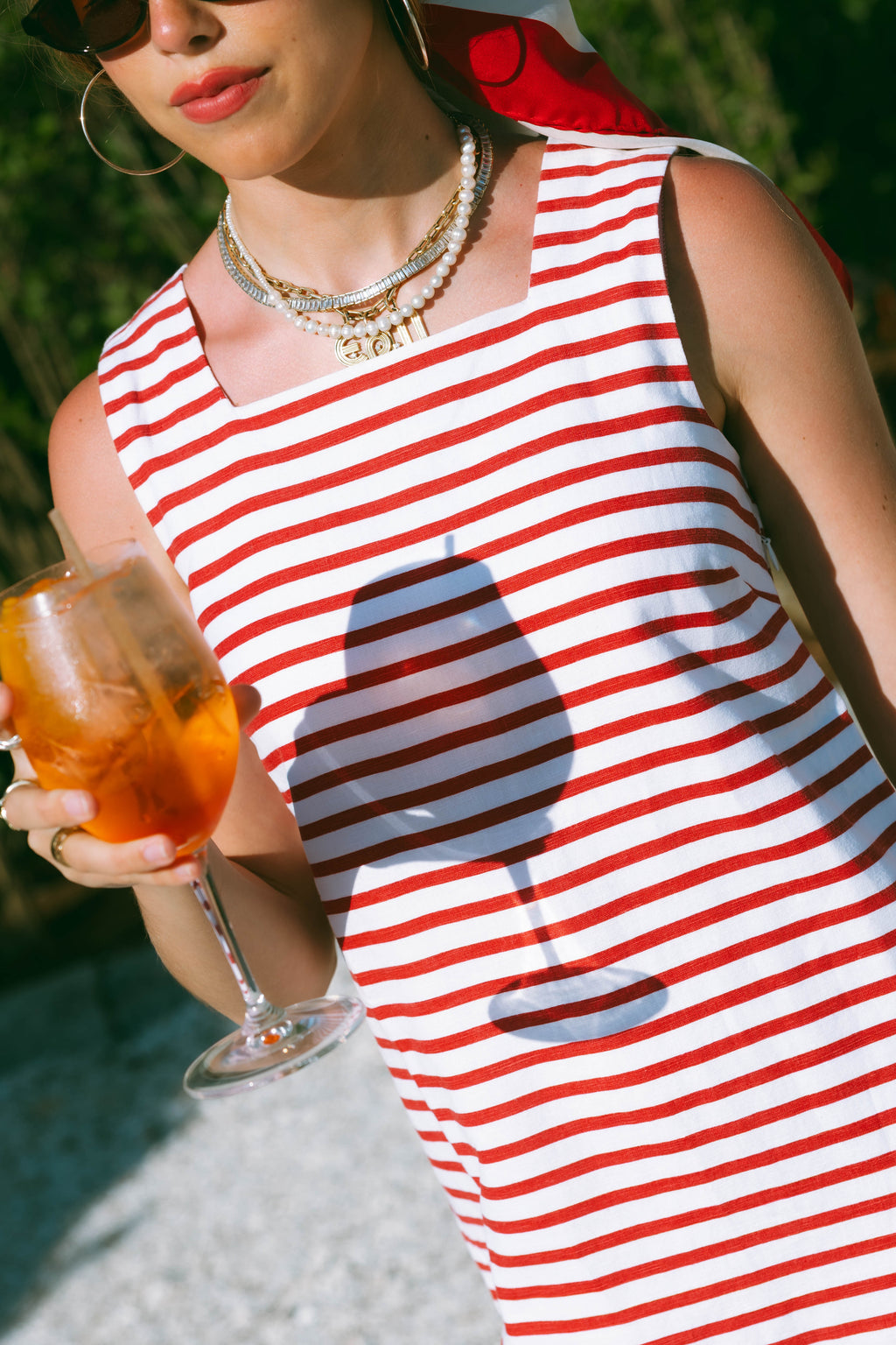 Presley Shift Dress - Red Nautical Stripe