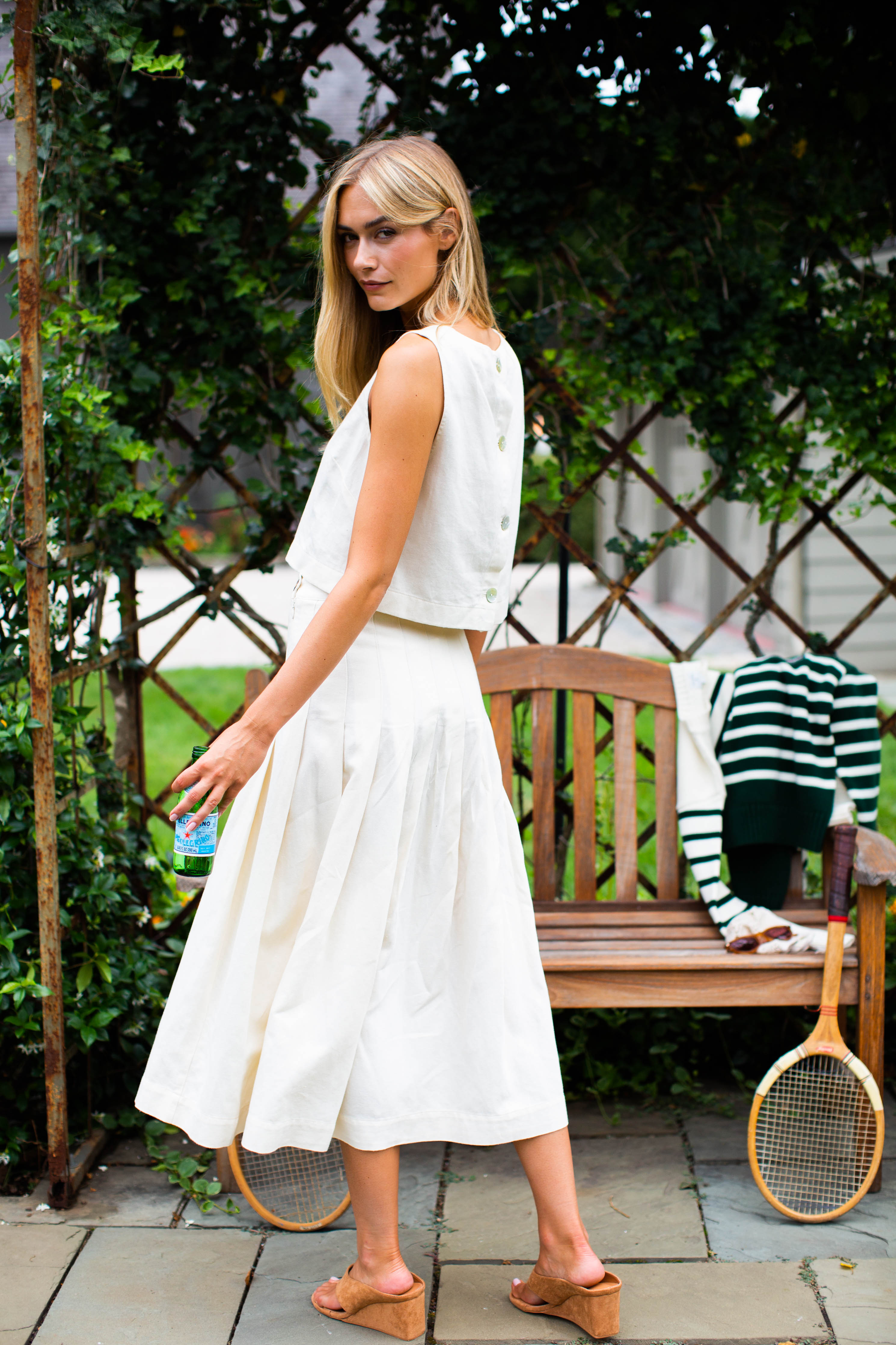 Bridget Cotton-Linen Skirt - Ivory