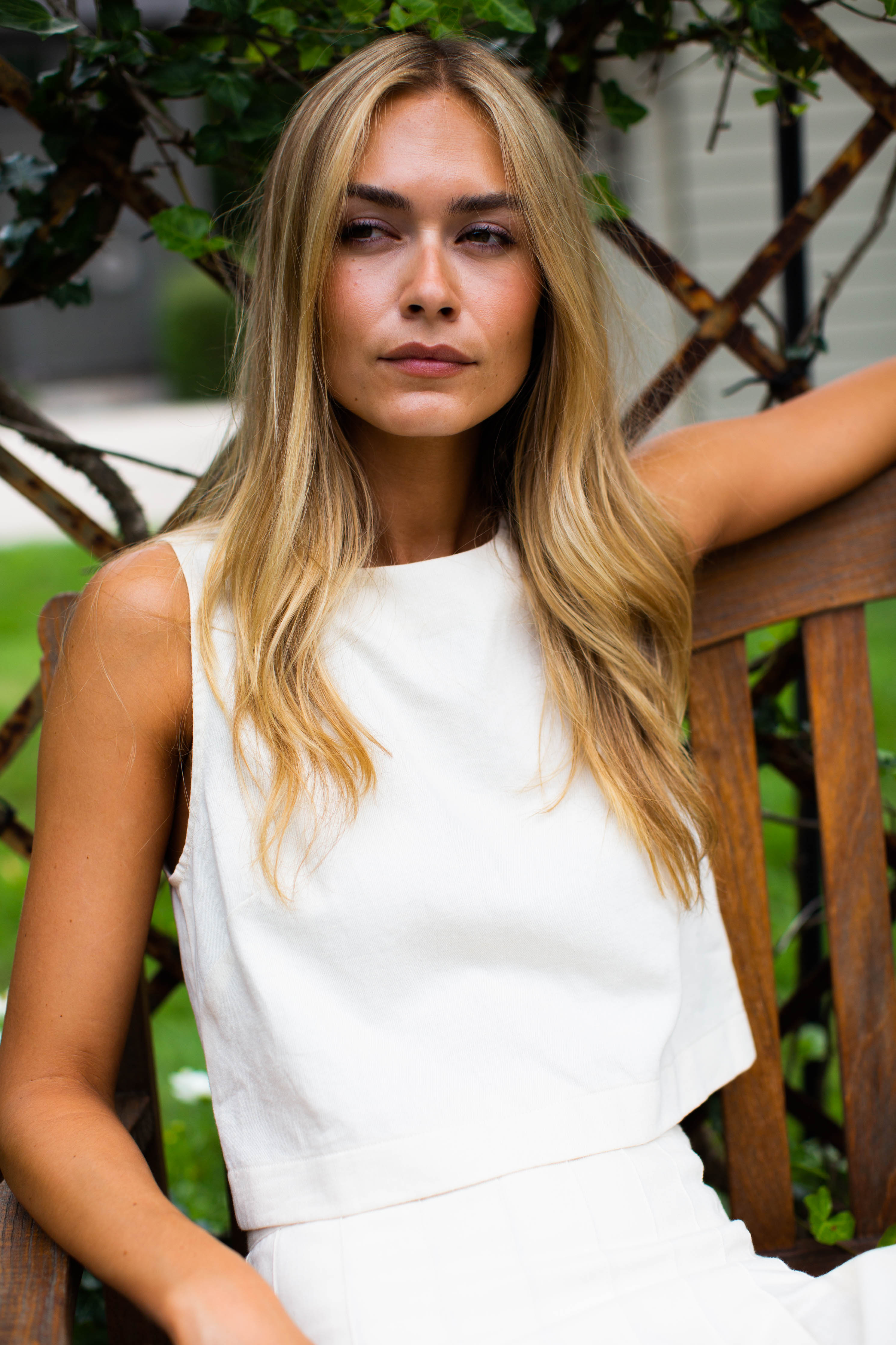 Josie Cotton-Linen Tank - Ivory