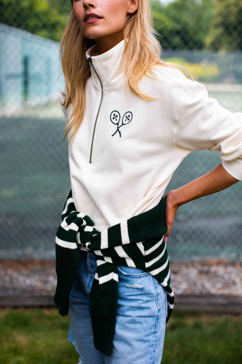 Marea Tennis Quarter Zip - Ivory