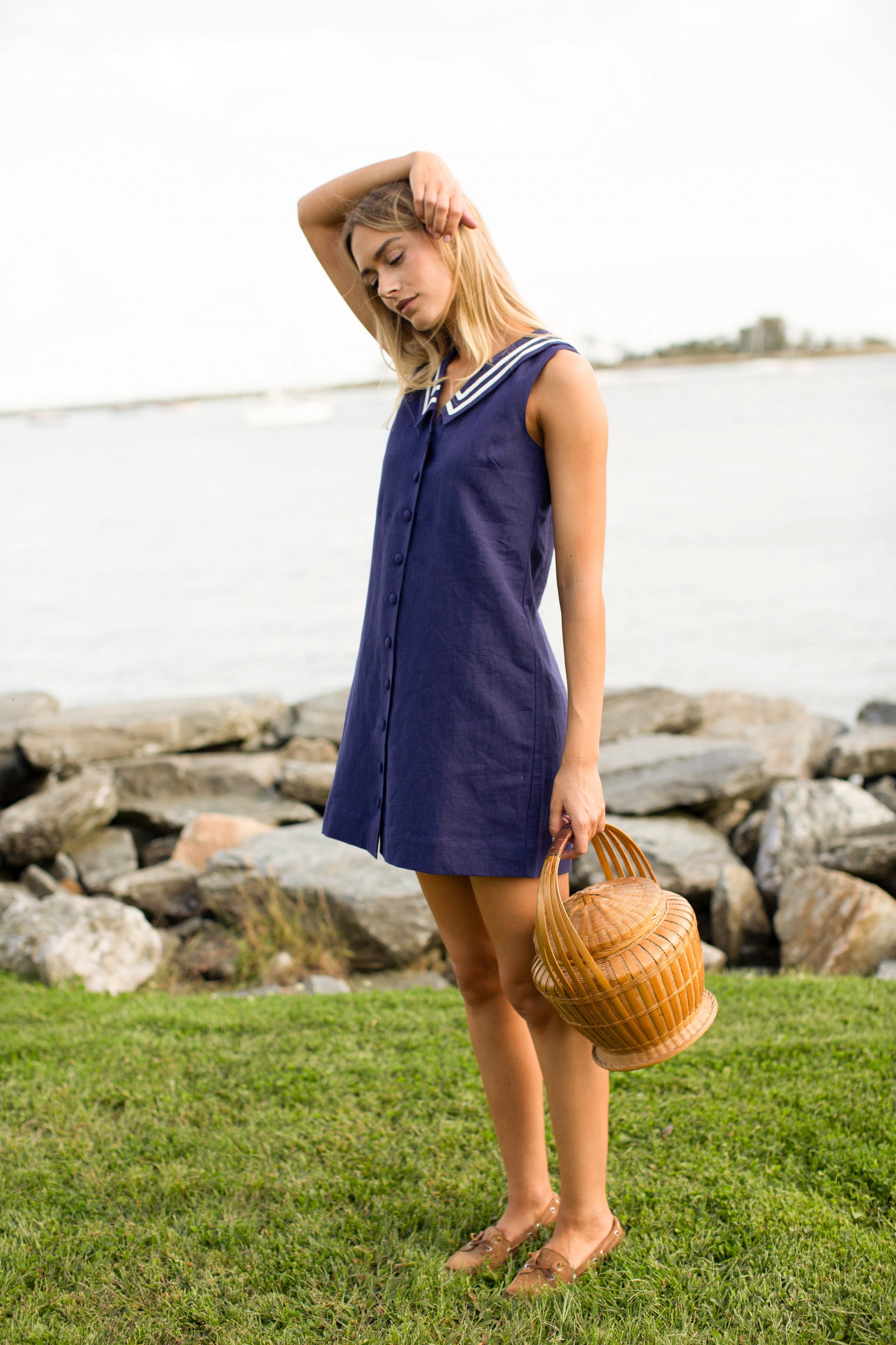 Waterfront Shift Dress - Navy