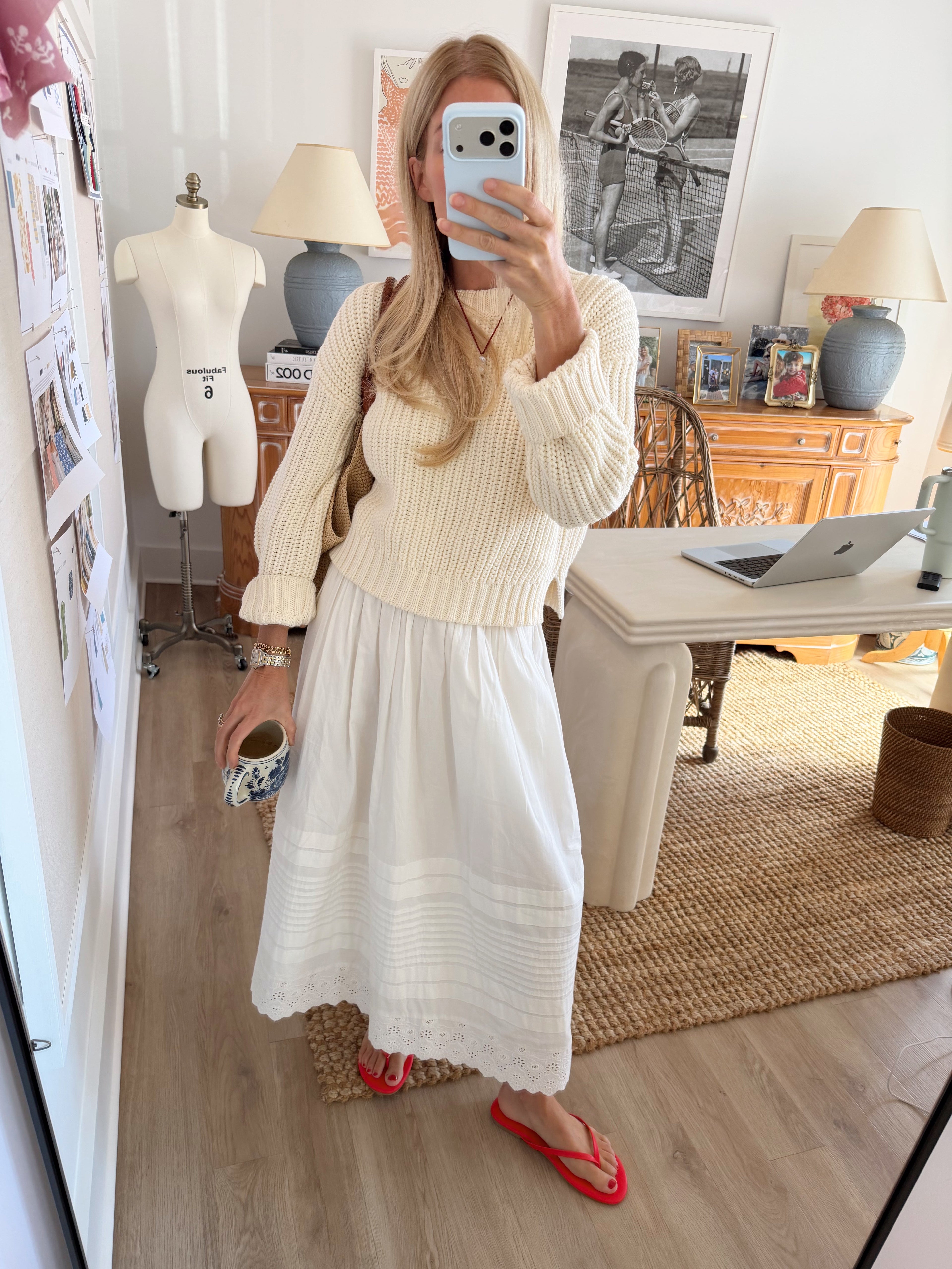 Lydia Skirt - Shell Schiffli