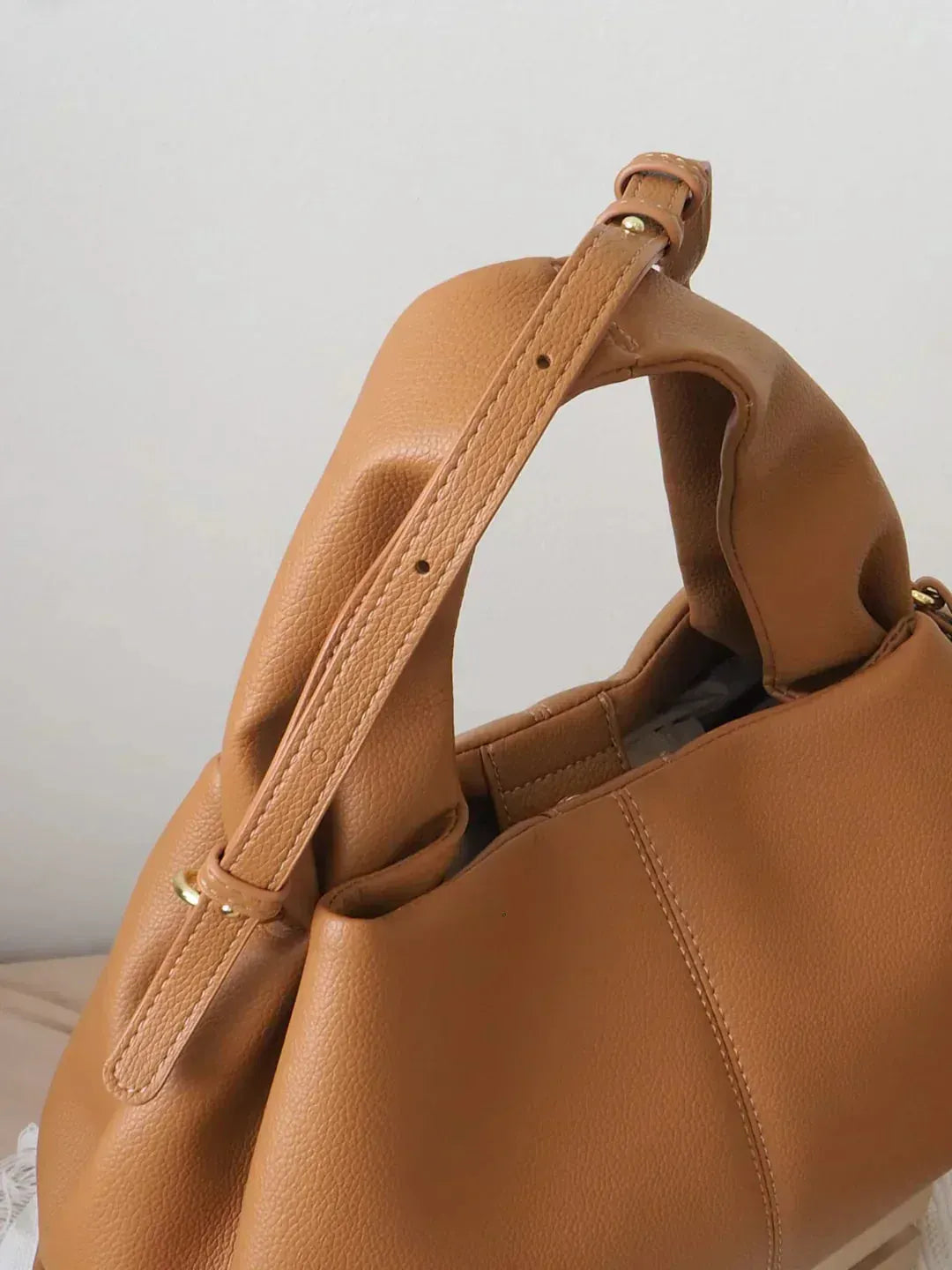 Trapezoid Structured Faux Suede Bag