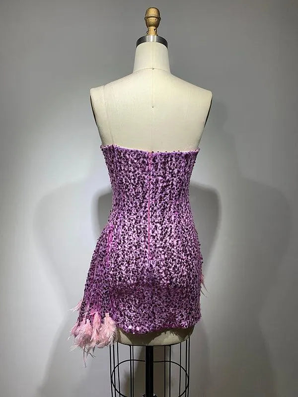 KittenAlarm - Dee Shiny Sequins Mini Cocktail Dress