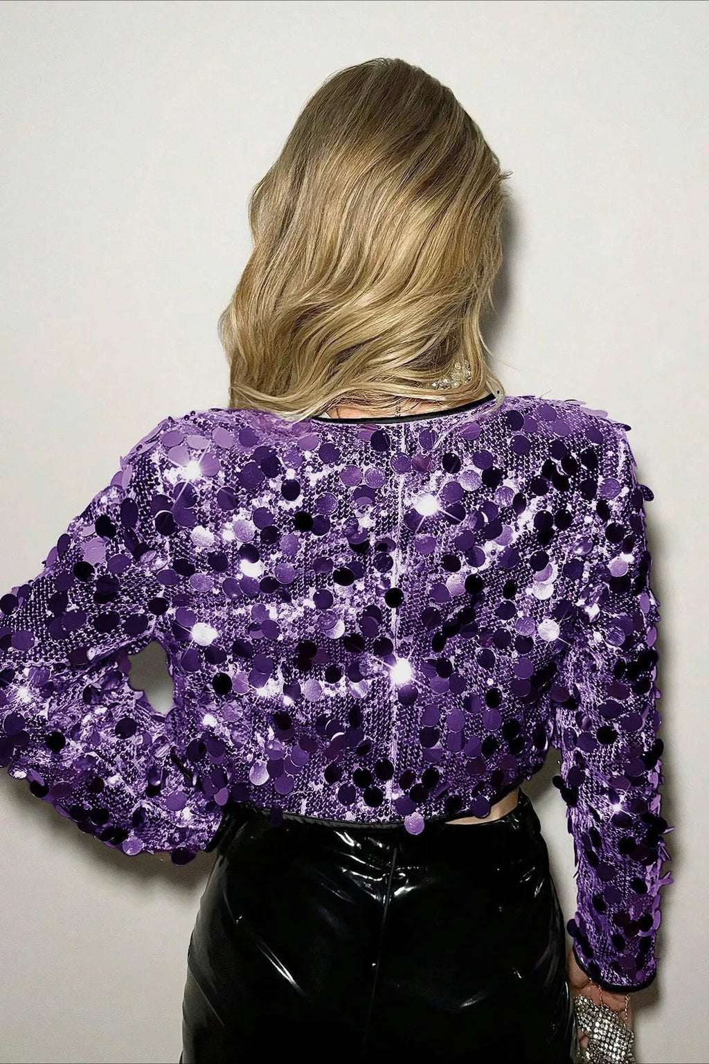 Silver Sequin Fashion Coat