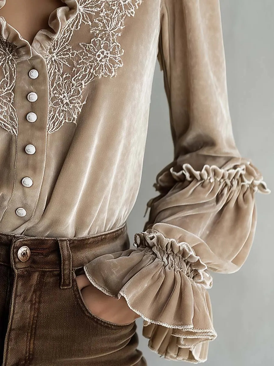 Chic Shirt in velvet, Smart Price