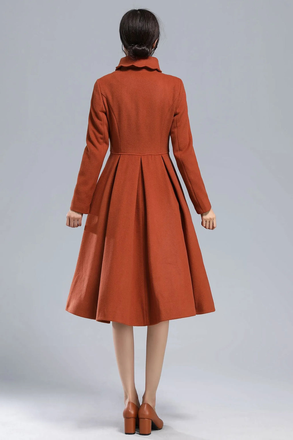 Handmade Caramel Wool Coat – Vintage Princess Winter Maxi Overcoat 3164