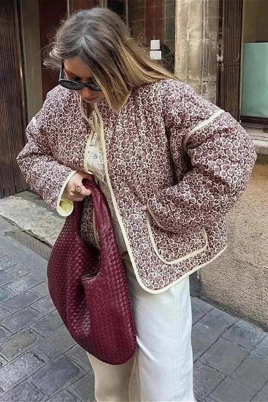 Loose Printed Quilted Padded Coat